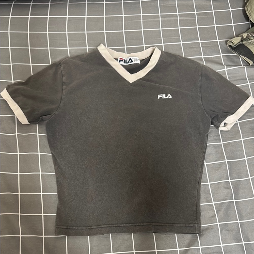 FILA Women's Dark Gray V-Neck Shirt